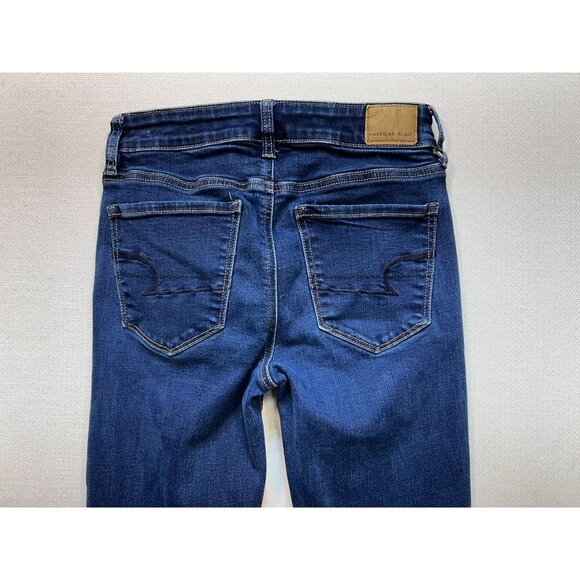 American Eagle Womens Skinny Ankle Jegging Jeans Super Stretch Size 4 Long Blue - Picture 9 of 11